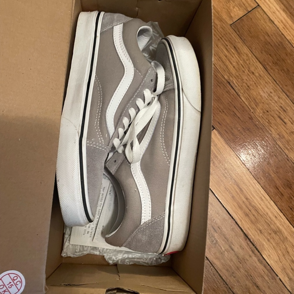 Vans Classic Gray and White Sneakers